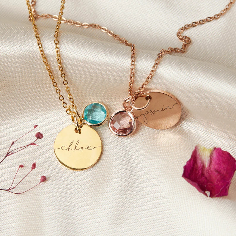 BIRTHSTONE NAME NECKLACE