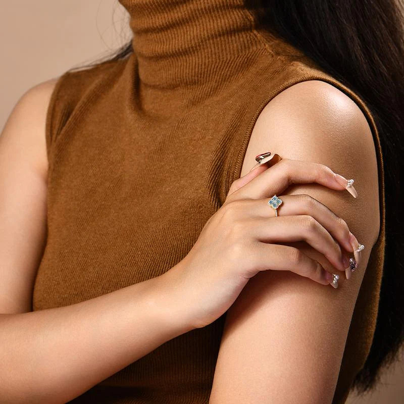 Soraya Clover Ring Blue | White gold 18k