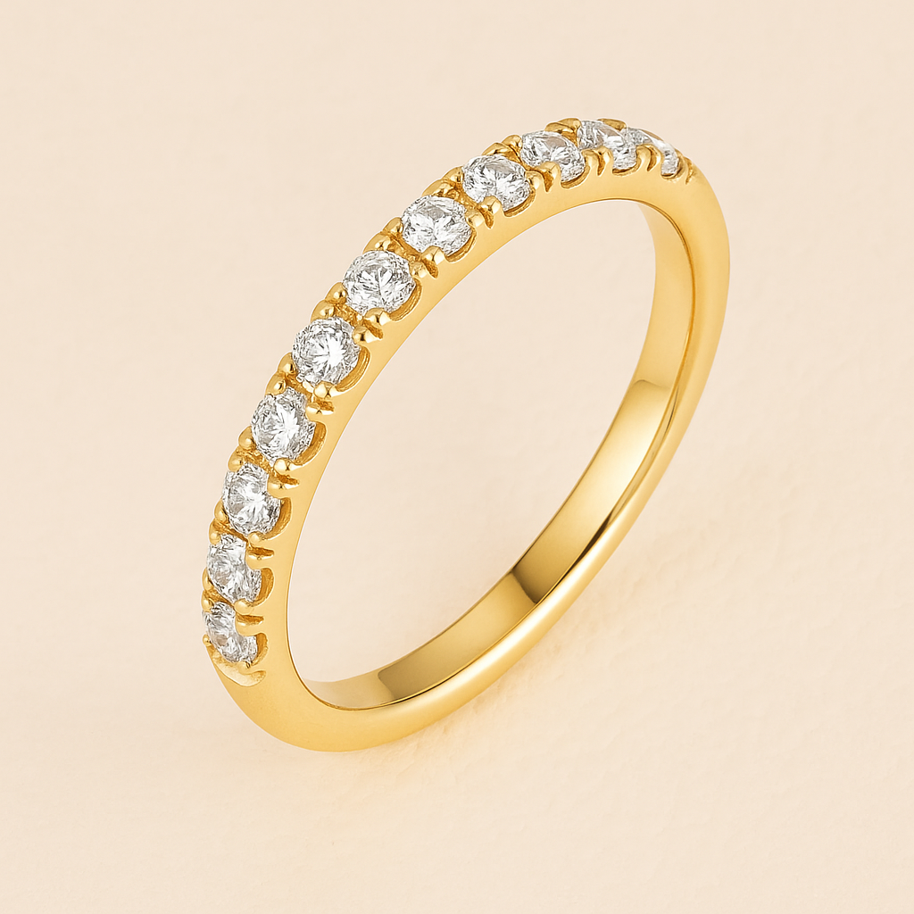 Moissanite Eternity Ring in 18K Gold