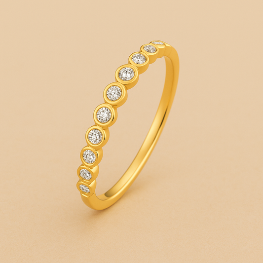 Diamond Accent Bubble Ring in 14k Gold