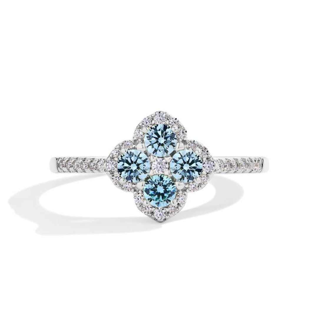 Soraya Clover Ring Blue | White gold 18k