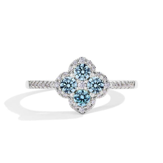 Soraya Clover Ring Blue | White gold 18k